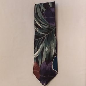L188, Retro, Green, black, and purple tie. 4" wide